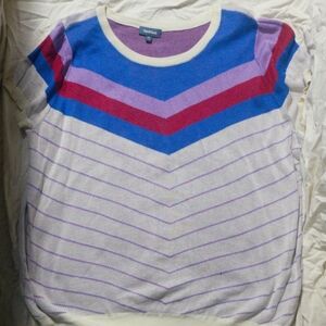 Modcloth Multicolor Chevron Short Sleeve Tee